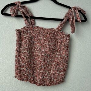 NWOT Abercrombie smocked shoulder tie tank (XS)